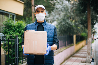 Man holding a box. 